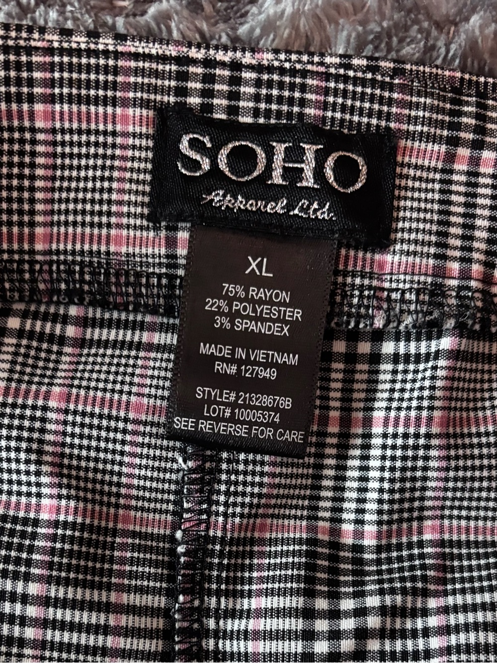 SOHO Plaid Button Front Skirt Size XL | Stretch Career Chic - Picture 5 of 7